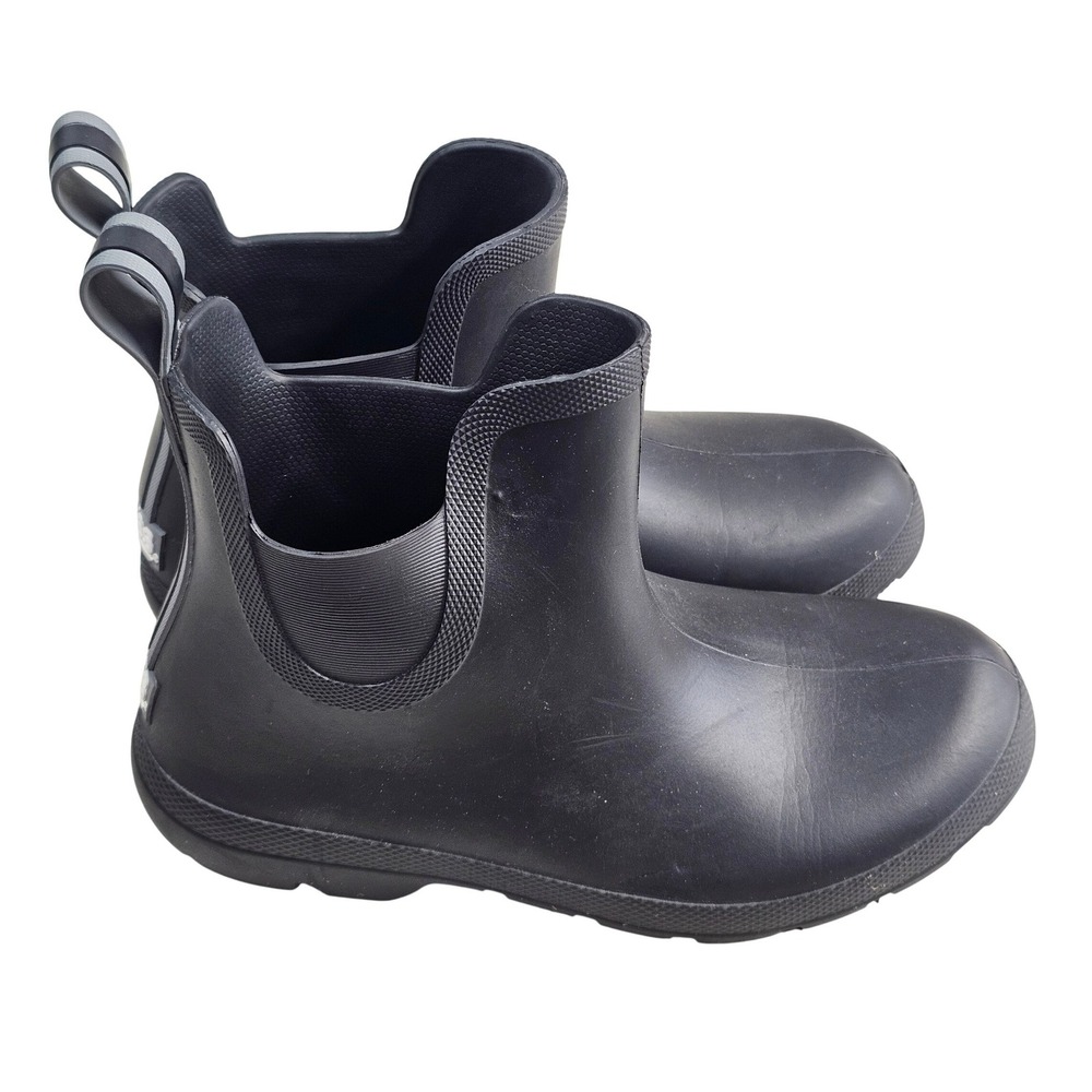 Totes Everywear Black Chelsea Rain Boots Womens Size 7 Waterproof Ankle Boots
